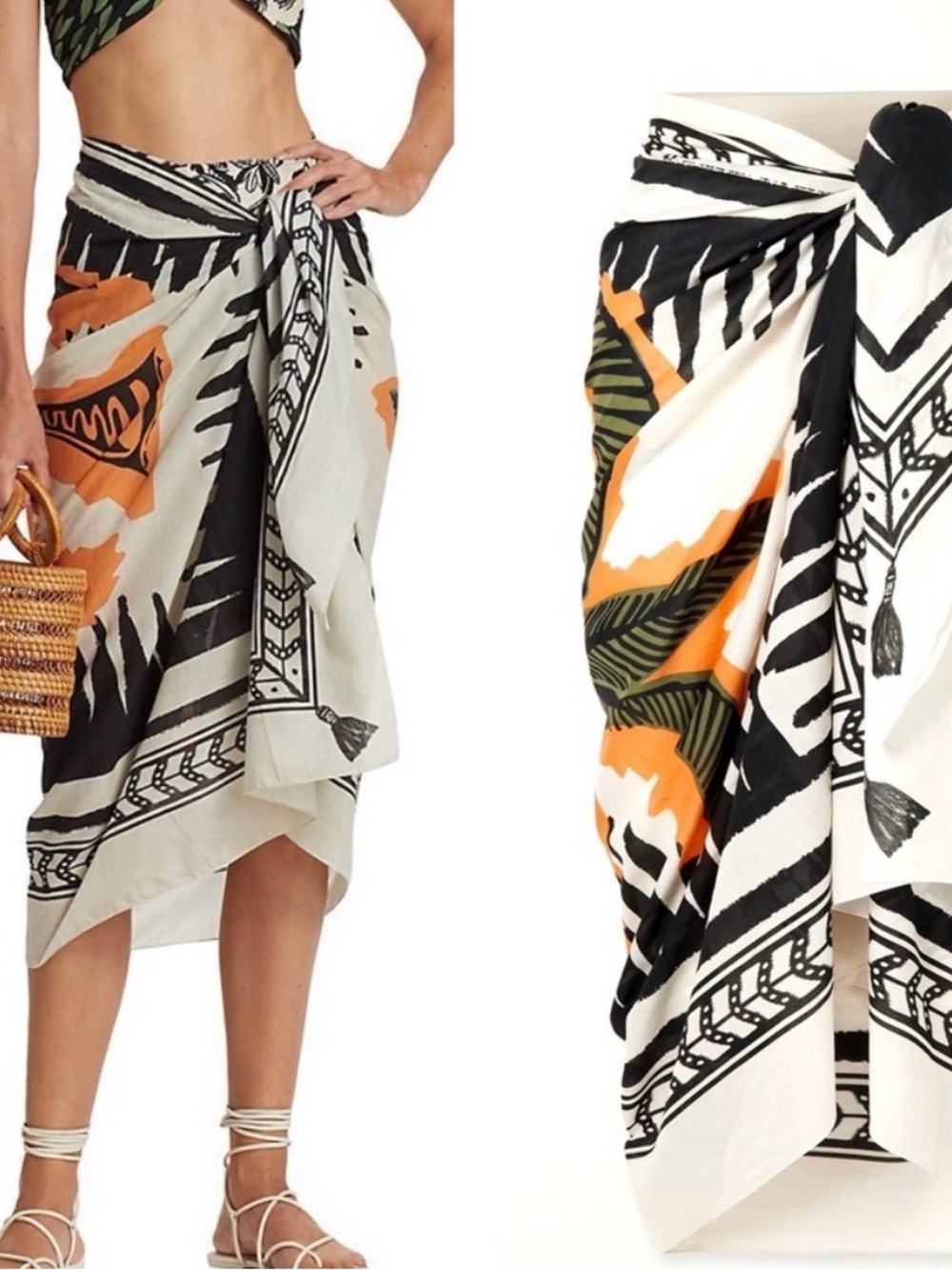 Johanna Ortiz Palm Tree Printed Cotton Sarong/Scarf
